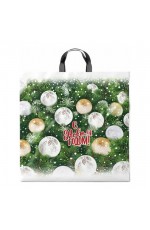 Пакет п/эт с петлев ручк 44х44см/70 мкм Белые шары Интерпак