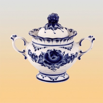 Гжель Сахарница Пробуждение