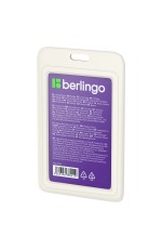 Бейдж вертикальный Berlingo ID 200, 85*55мм, светло-серый, без держателя, крышка-слайдер