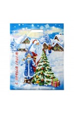 Пакет п/эт с вырубн ручк 38х47см/60 мкм Сказочная околица Интерпак