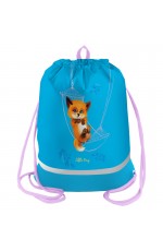 Мешок для обуви 1 отделение Berlingo Little foxy, 510*400мм, расшир. дно, светоотражающая лента, карман на молнии