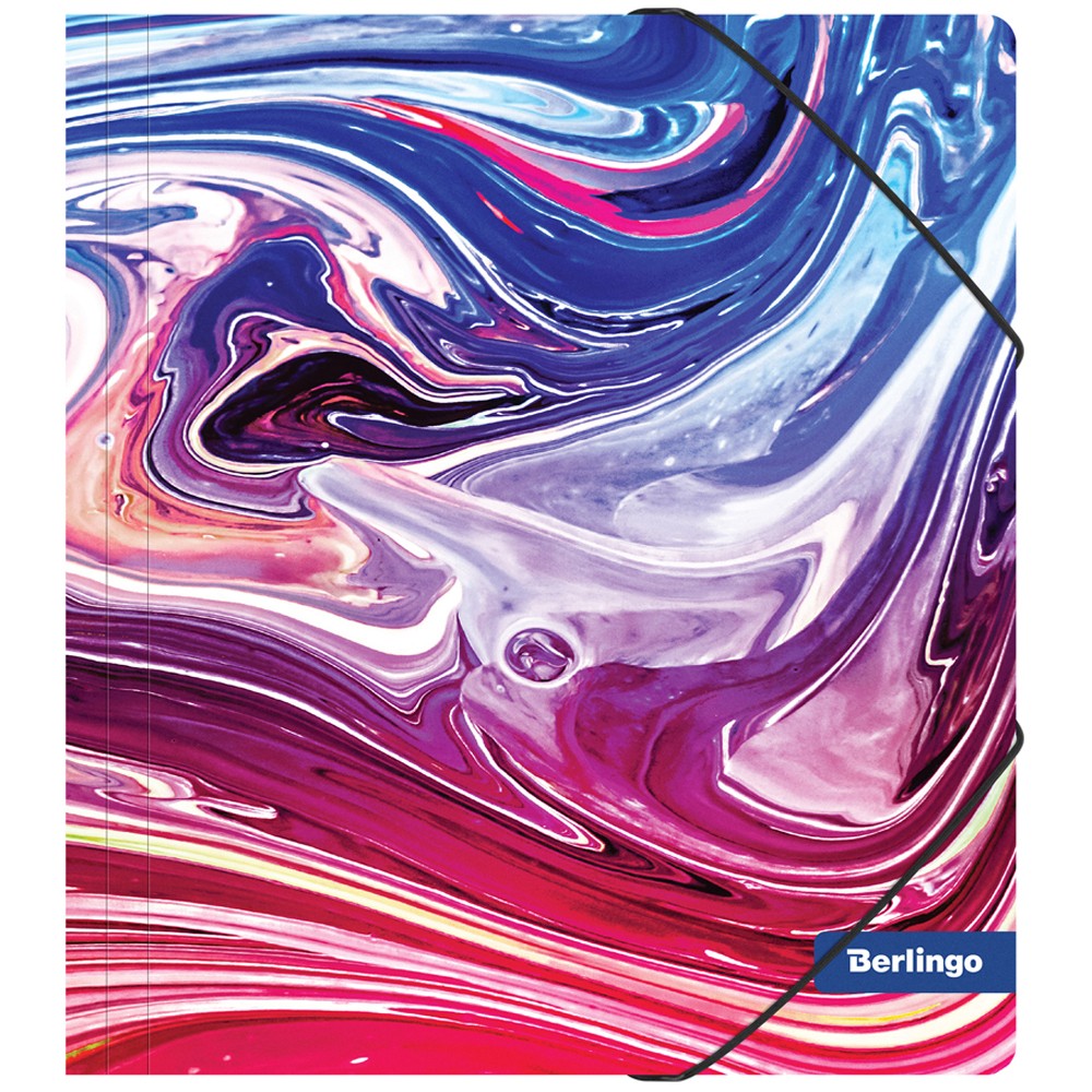 Папка для тетрадей на резинке Berlingo Liquid Wave А5+, 600мкм, с рисунком