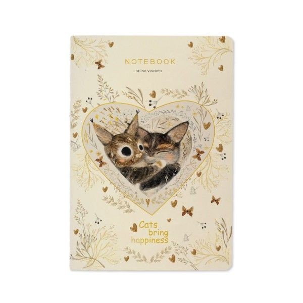 Тетрадь 40л кл софт тач Люби меня Котики приносят счастье 7-40-001/174 Bruno Visc