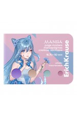 Стикеры -закладки пласт 18 75*50мм 4цв Manga 61588 Erich Krause