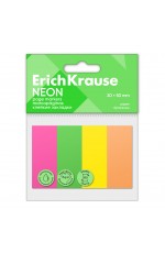 Стикеры -закладки 20*50мм 4цв 200л Neon 61562 Erich Krause