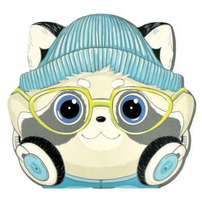 Блокнот А6 30л фигурвырубка Модный енот 67598 Феникс