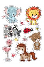 Мозаика алмаз Наклейки 14х19 5см Весёлые зверята ALVN-102 Фрея