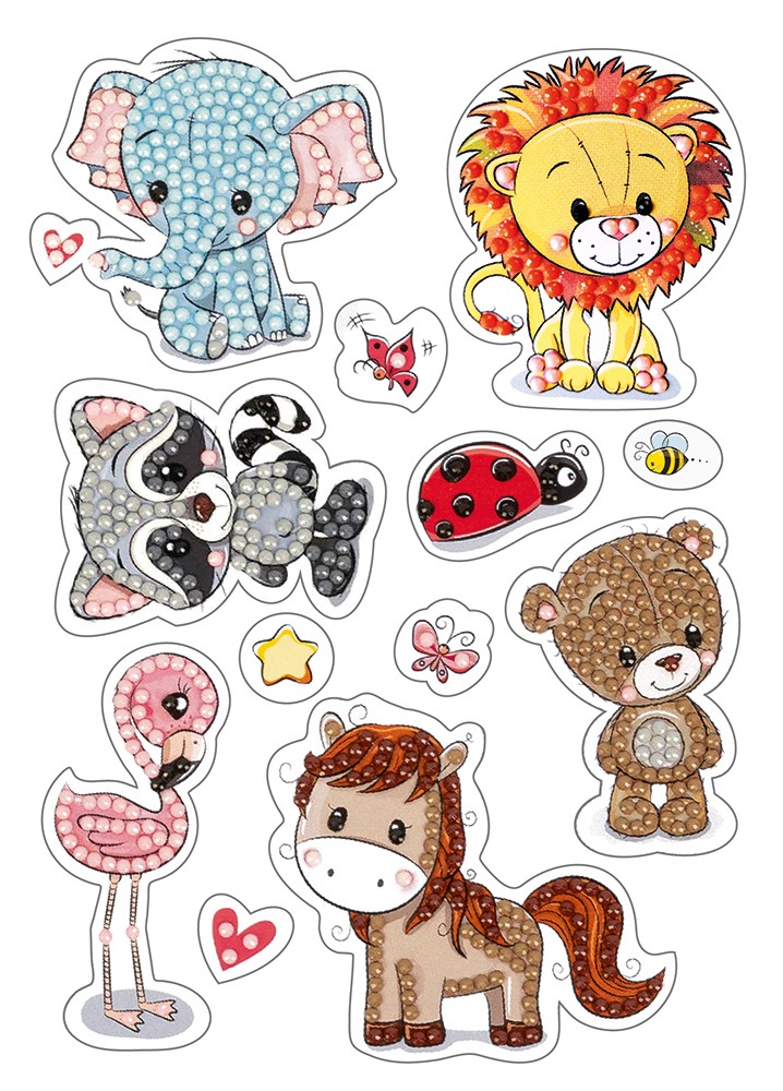 Мозаика алмаз Наклейки 14х19 5см Весёлые зверята ALVN-102 Фрея