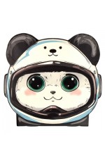 Блокнот А6 30л фигурвырубка Панда космонавт 67599 Феникс