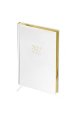 Ежедневник датированный 2027г., А4, 176л., твердый переплет, кожзам, BG Dallas. White, белый, фольгированный срез