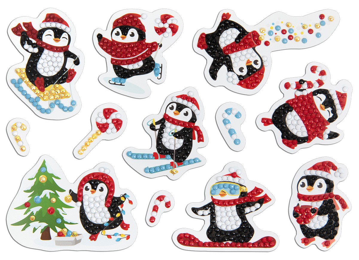 Мозаика алмаз Наклейки 19 5х14см Пингвины ALVN-123 Фрея