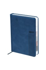 Ежедневник датированный 2027г., А5, 176л., твердый переплет, BG Vesper Index. Blue, синий, блок с индексной вырубкой