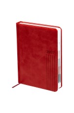 Ежедневник датированный 2027г., А5, 176л., твердый переплет, BG Vesper Index. Dark red, тёмно-красный, блок с индексной вырубкой