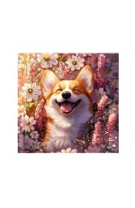 Записная книжка 105*105 48л кл твобл Корги с ромашками 71571 Феникс