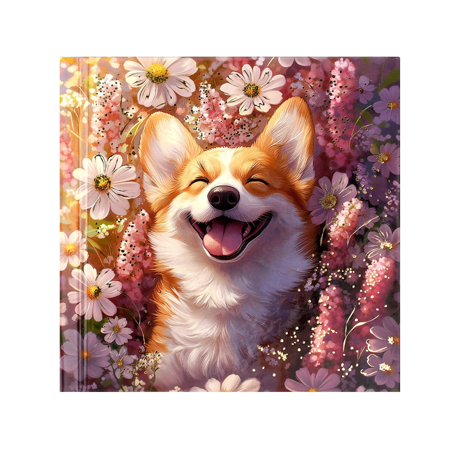 Записная книжка 105*105 48л кл твобл Корги с ромашками 71571 Феникс