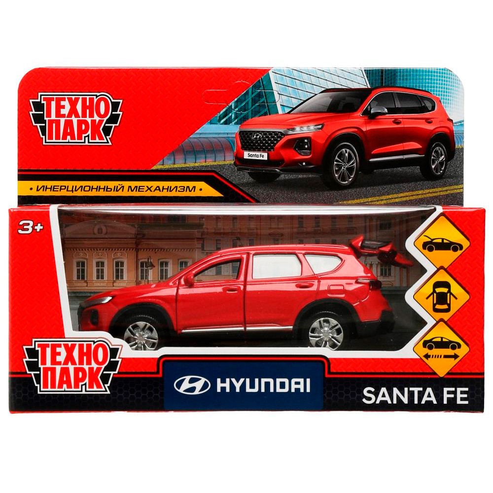 Модель мет HYUNDAI SANTA FE 12см инерц красн в кор Технопарк