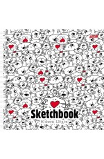 Premium Тетрадь SketchBook 80л А5ф 170х170мм 120г без линовки с твердой обложкой на гребне-Прикольные коты-  