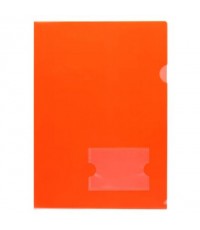 Папка-уголок А4 пластс карманом д/визитки Красная 00102 Хатбер
