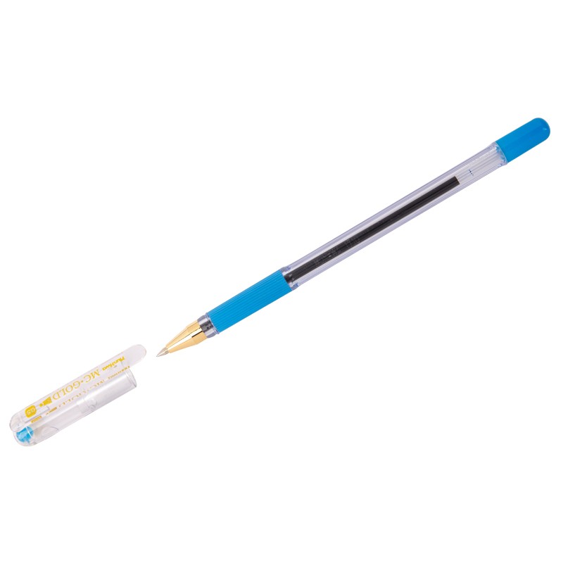 Ручка шариковая MunHwa MC Gold голубая, 0,5мм, грип, штрих-код