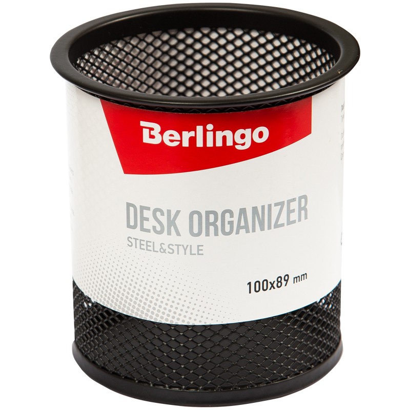 Подставка-стакан Berlingo Steel and Style, металлическая, круглая, черная