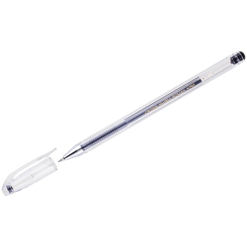 Ручка гелевая Crown Hi-Jell черная, 0,5мм, штрих-код