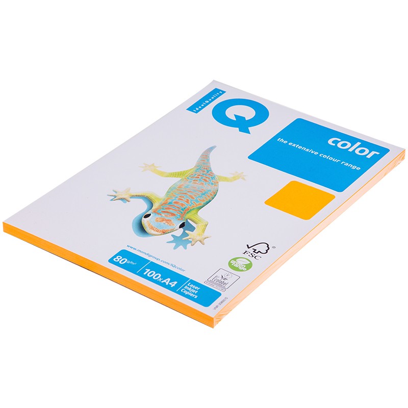 Бумага IQ Color neon А4, 80г/м2, 100л. (оранжевый неон)