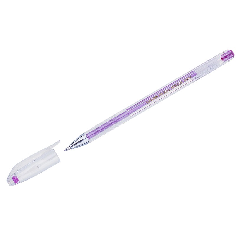 Ручка гелевая Crown Hi-Jell Metallic розовая металлик, 0,7мм
