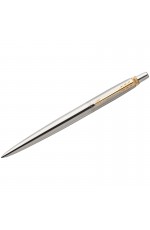 Ручка шариковая Parker Jotter Stainless Steel GT синяя, 1,0мм, кнопочн., подар. уп.