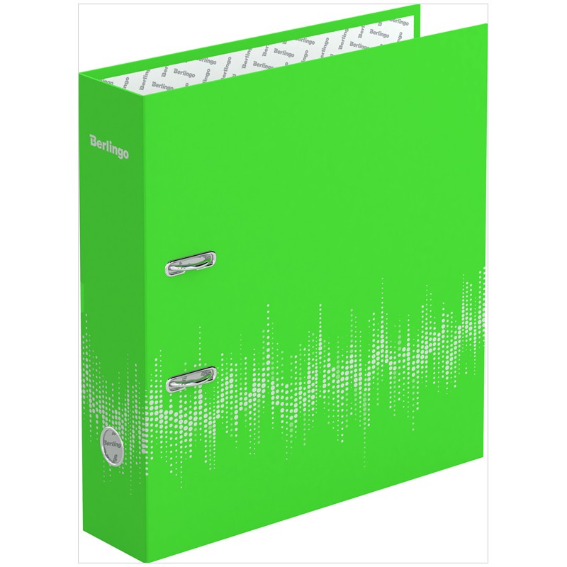 Папка-регистратор Berlingo Neon, 70мм, ламинированная, неоновая зеленая