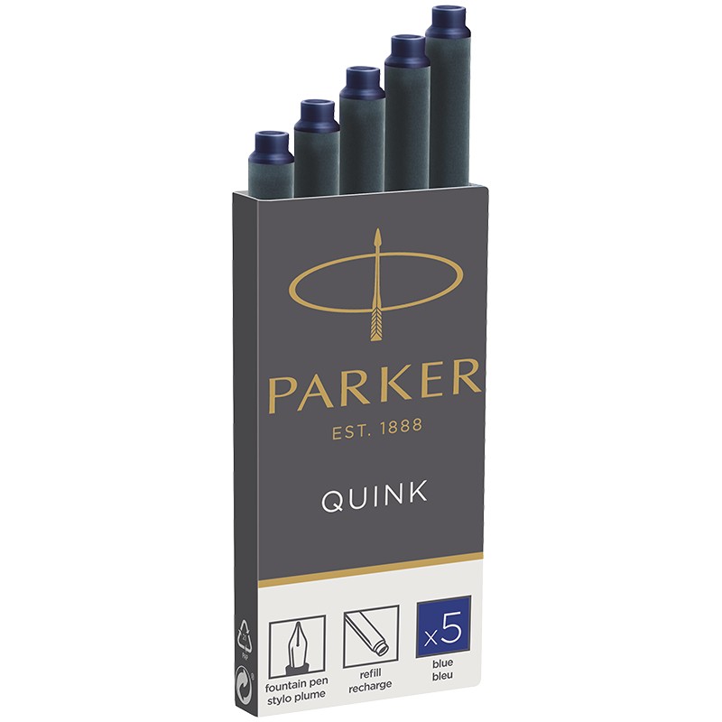 Картриджи чернильные Parker Cartridge Quink синие, 5шт., картонная коробка