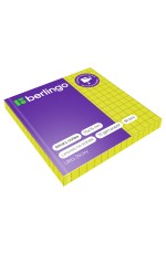 Самоклеящийся блок Berlingo Ultra Sticky, 75*75мм, 80л., в клетку, зеленый неон