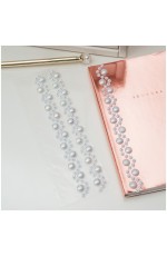 Наклейки акриловые MESHU White pearls, 25*7см, стразы, 177 наклеек, инд. уп., европодвес