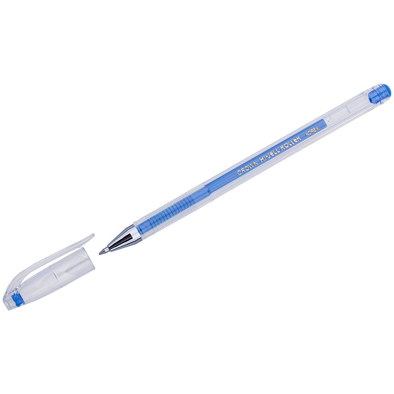 Ручка гелевая Crown Hi-Jell Color голубая, 0,7мм