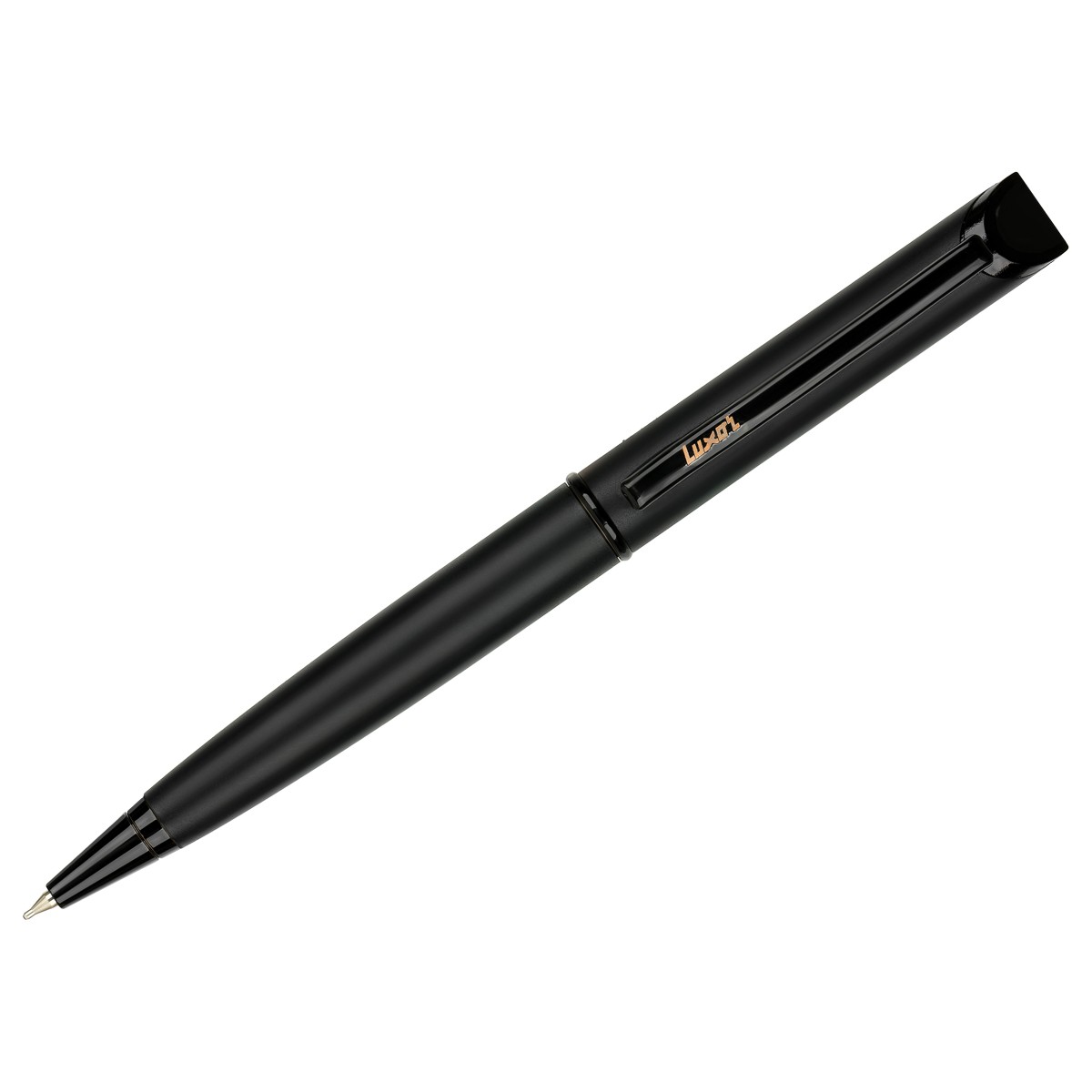 Ручка шариковая Luxor Darc Knight синяя, 0,7мм, корпус черный, поворотный механизм, футляр