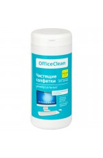 Универсальные влажные чистящие салфетки OfficeClean для очистки экранов и мониторов, пластиковых поверхностей 50+50шт