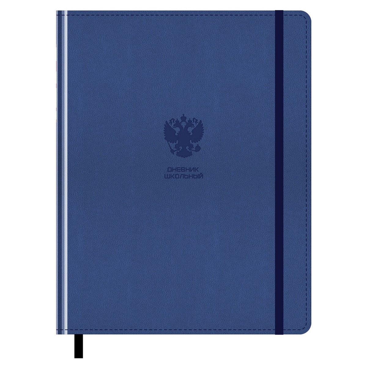 Дневник 1-11 кл. 48л. (твердый) BG Орел. Синий, иск. кожа, блинтовое тиснение, ляссе, на резинке