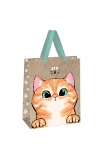 Пакет подарочный 18*23*10см MESHU Kitten, крафт