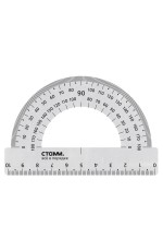 Транспортир 10см, 180° СТАММ, металлический