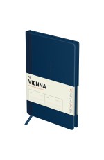 Ежедневник недатированный, А5, 136л., мягкий переплет, кожзам, BG Vienna. Dark blue, темно-синий, цветной срез