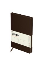 Ежедневник недатированный, А5, 136л., мягкий переплет, кожзам, BG Vienna. Dark brown, темно-коричневый, цветной срез