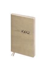 Ежедневник датированный 2025г., А6+, 176л., мягкий переплет, кожзам, BG Waltz. Beige metallic, цветной срез