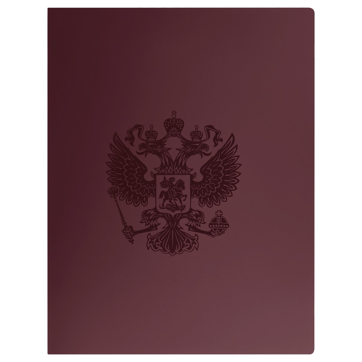 Папка на 2 кольцах СТАММ Герб А4, 25мм, 700мкм, пластик, гранат