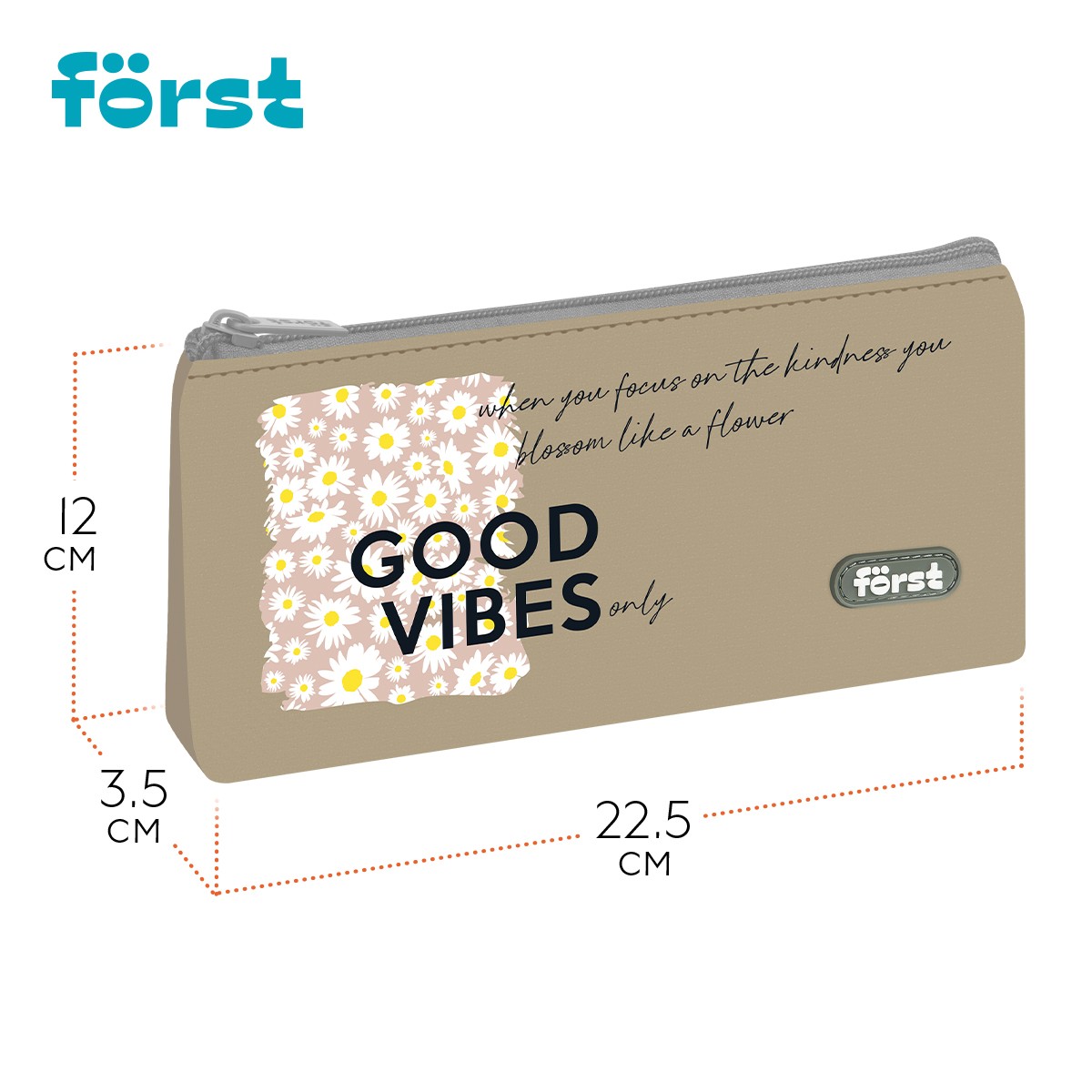 Пенал мягкий 1 отделение, 225*120*35 Forst Good vibes, текстиль