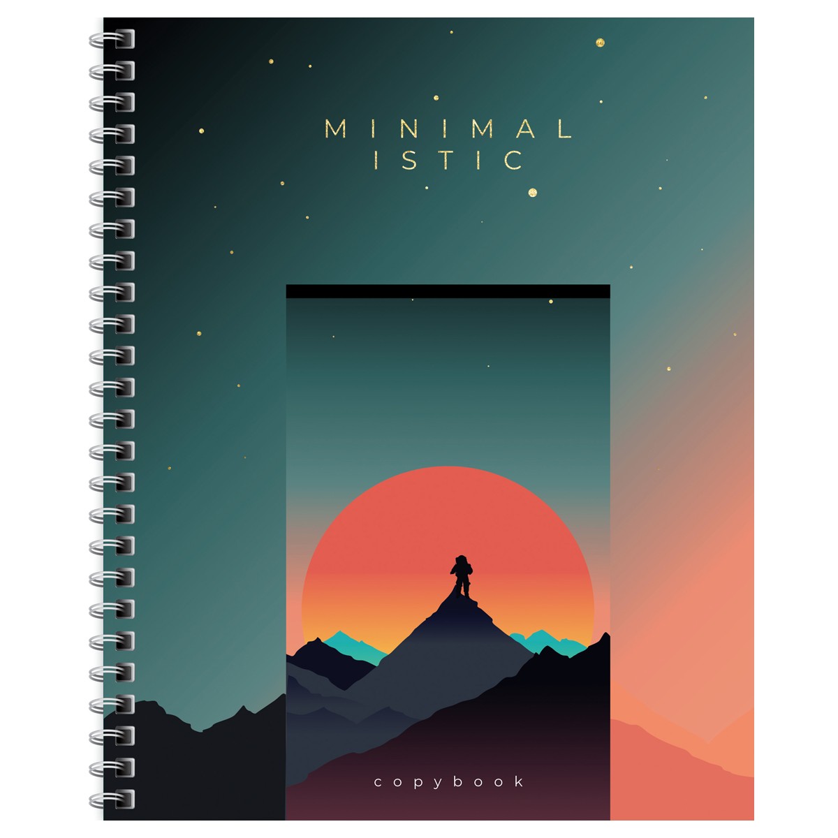 Тетрадь 96л., А5, клетка на гребне BG Minimalistic, глянцевая ламинация, тиснение фольгой, твердая обложка