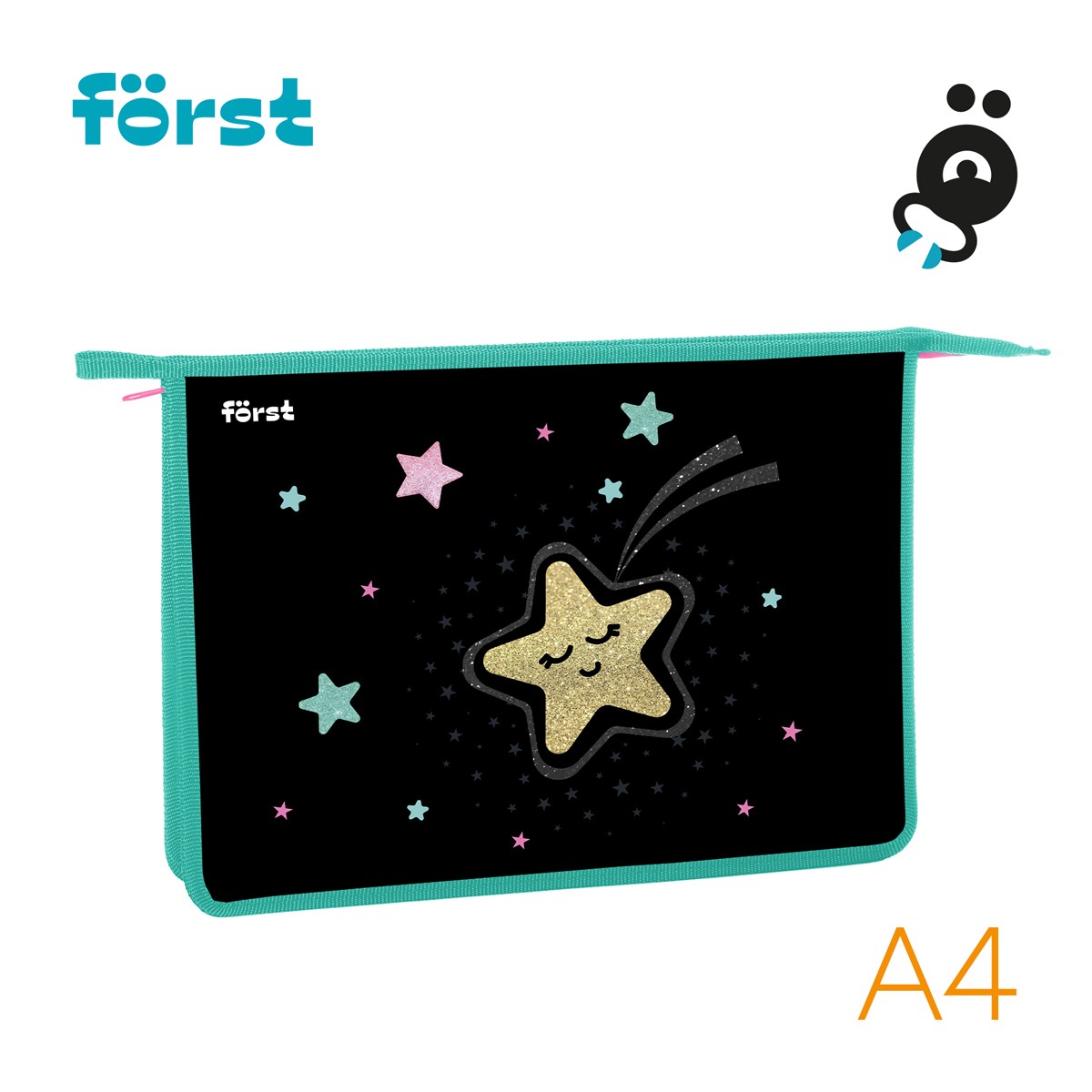 Папка для тетрадей 1 отделение, А4 Forst Stars, 340*245*40мм, пластик, на молнии