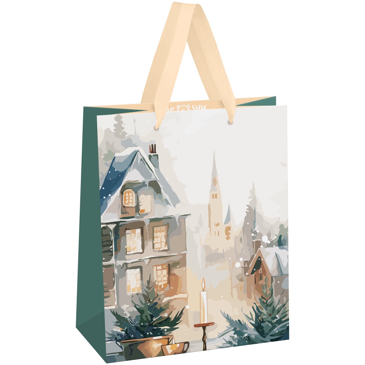 Пакет подарочный 18*23*10см MESHU Christmas mood, фольга,   матовая ламинация