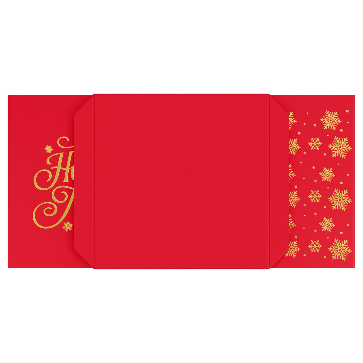 Коробка складная подарочная MESHU Новогодняя классика, красн, (28*28*28см), с лентой, отд фольгой