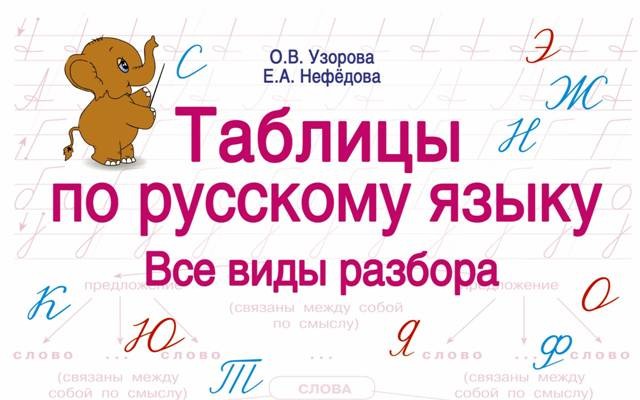 Узорова ОВ Таблицы по русскому языку Все виды разбора