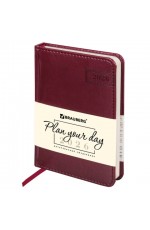 Ежедневник дат 2026г А6 исккожа бордо Imperial 117254 Brauberg