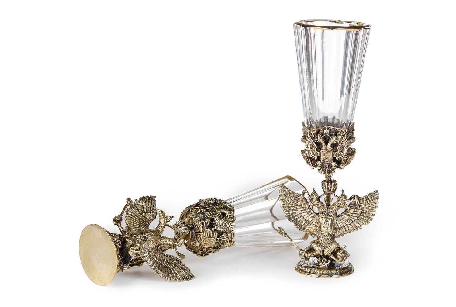 Набор Лафитники Гербовый №2 3 штуп кожа 7041007